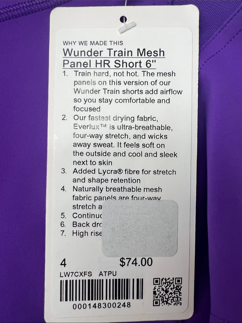 Lululemon Winder Train Mesh Panel High-Rise Short 6” Atomic Purple W7CXFS - Picture 13 of 14